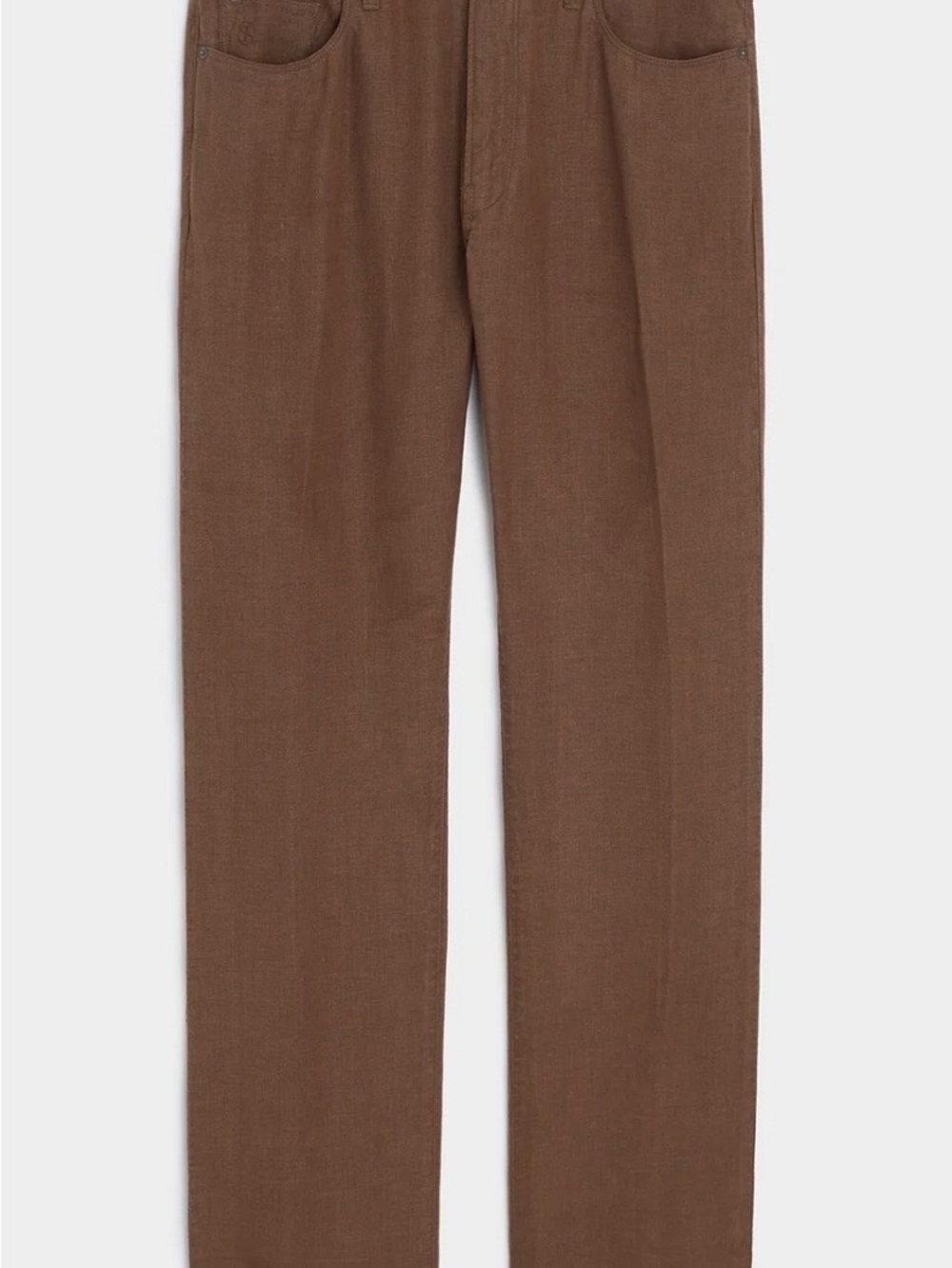 Todd Snyder Straight Fit 5-Pocket Linen Pant Sz 34/32 Cigar color Bin#26